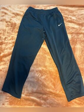 Vintage Y2K Nike Athletic Dept Track
Pants Mens M Black Swoosh Open
Hem